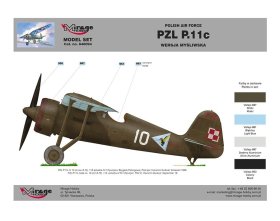 PZL P.11c Polski samolot myśliwski z II wś (Model Set) 1:48 | 848094 MIRAGE
