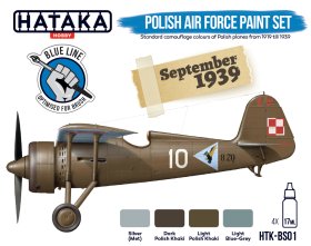Zestaw farb akrylowych (Polish Air Force Paint Set September 1939) | HTK-BS01 HATAKA